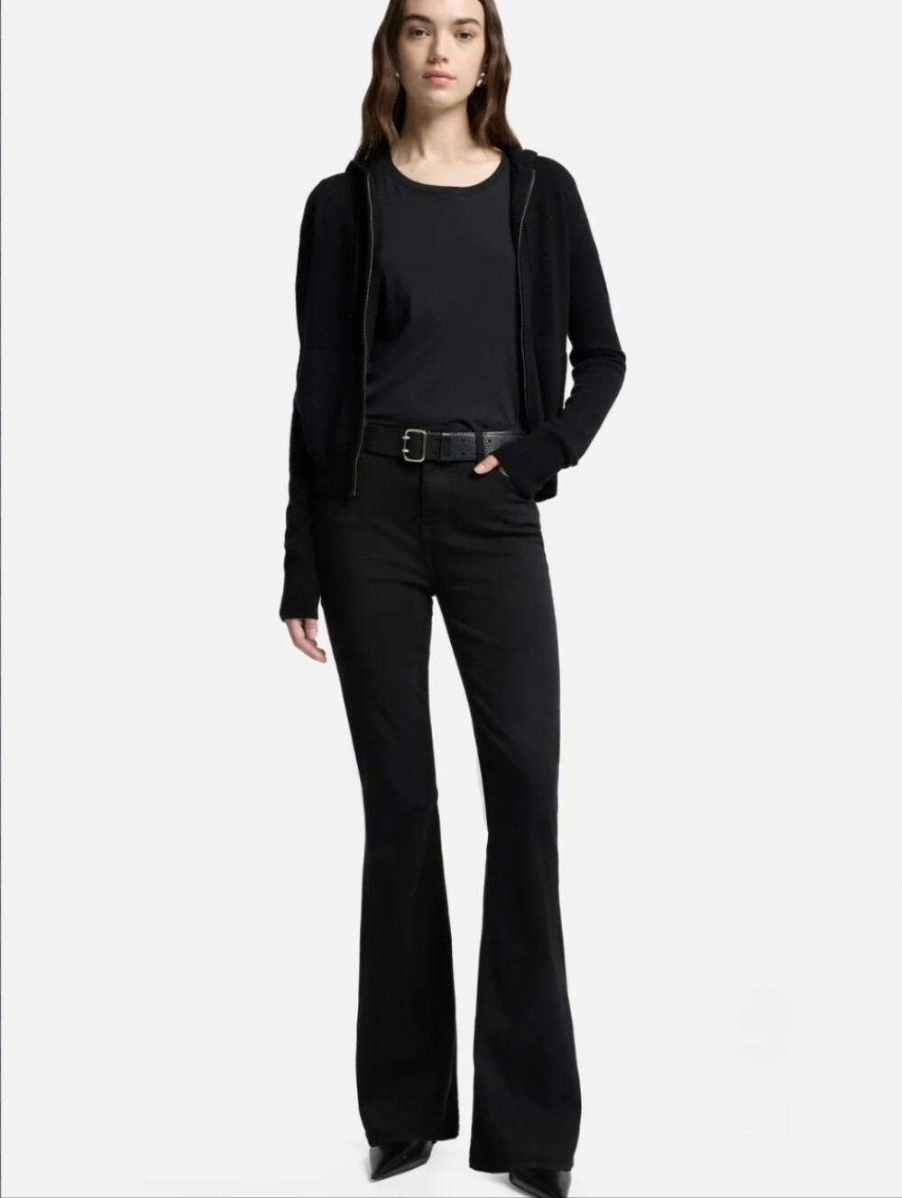 7 For All Mankind Black Wash Ali High-Rise Flare